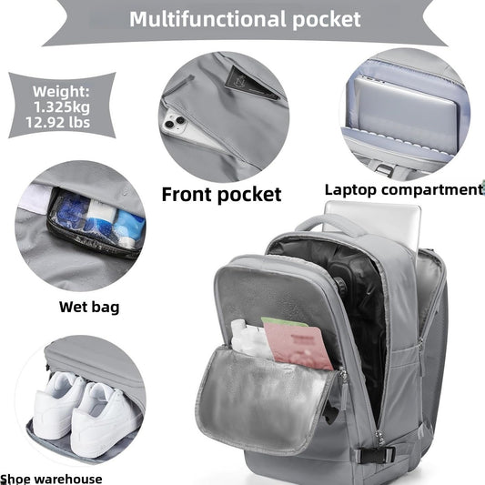 Sac à dos de voyage multifonctionnel à compression automatique