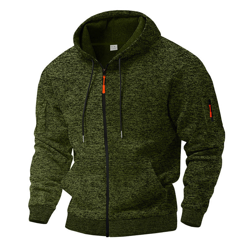 Sweat à capuche zippé en polaire cationique épaisse