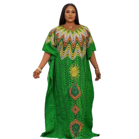 Habit :Robe en coton brodée ajourée pour femme