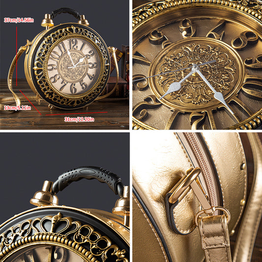 Sac à main au design d'horloge rétro