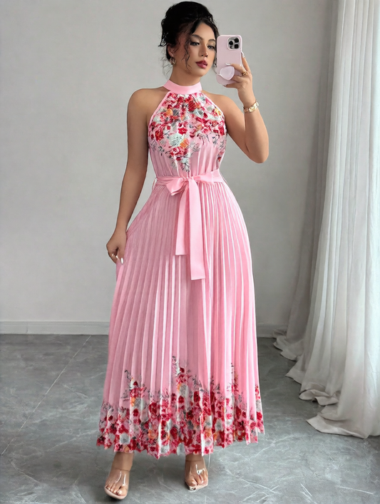 Robe à manches longues en dentelle ajourée