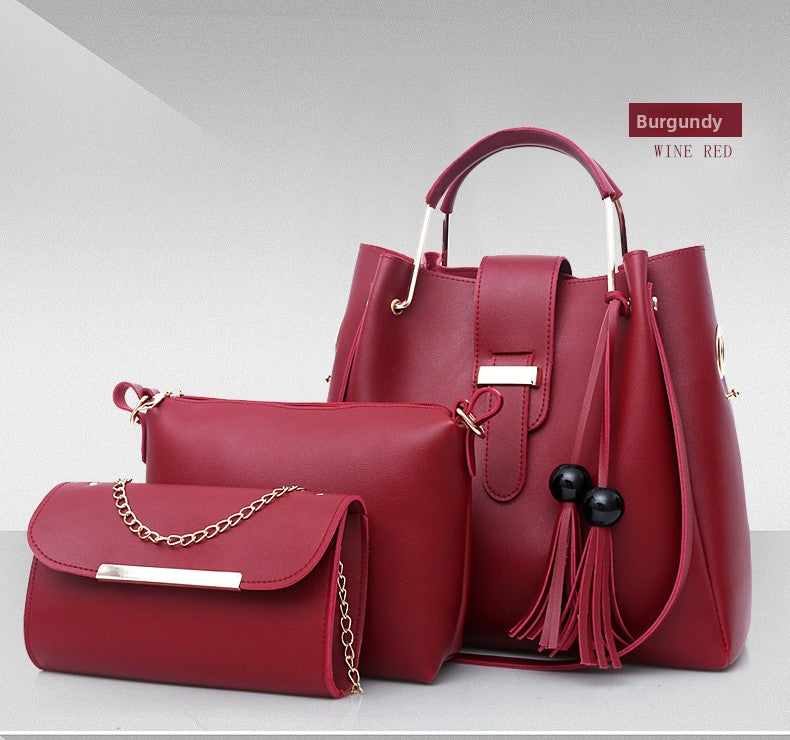 Ensemble sac messager et sac bandoulière en cuir PU pour femme