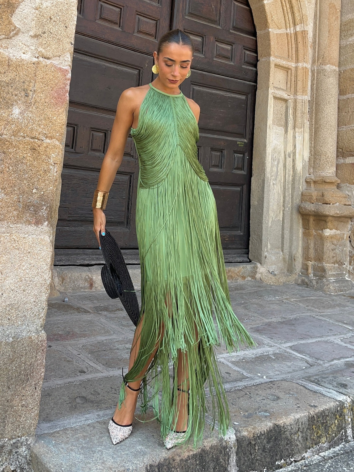 Robe longue élégante à col halter