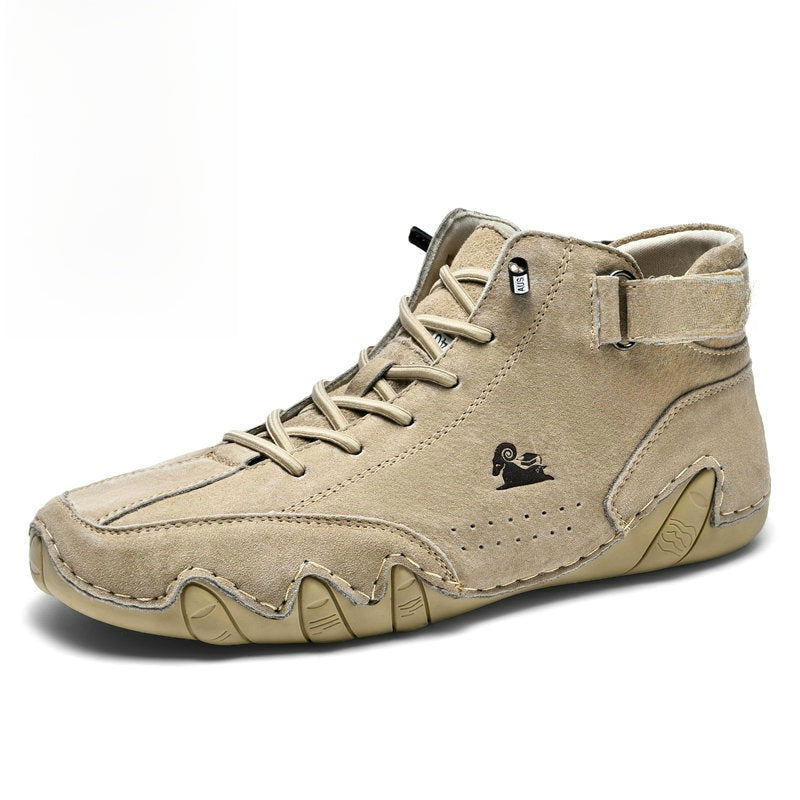 Bottes montantes unisexes en cuir véritable