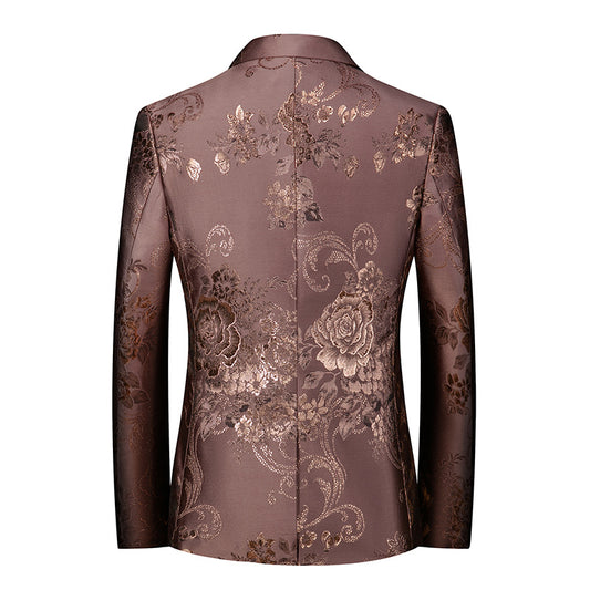 Veste de costume pour homme à imprimé floral coupe ajustée