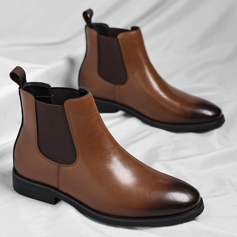 Bottes Chelsea classiques pour hommes Bottines en cuir d'hiver