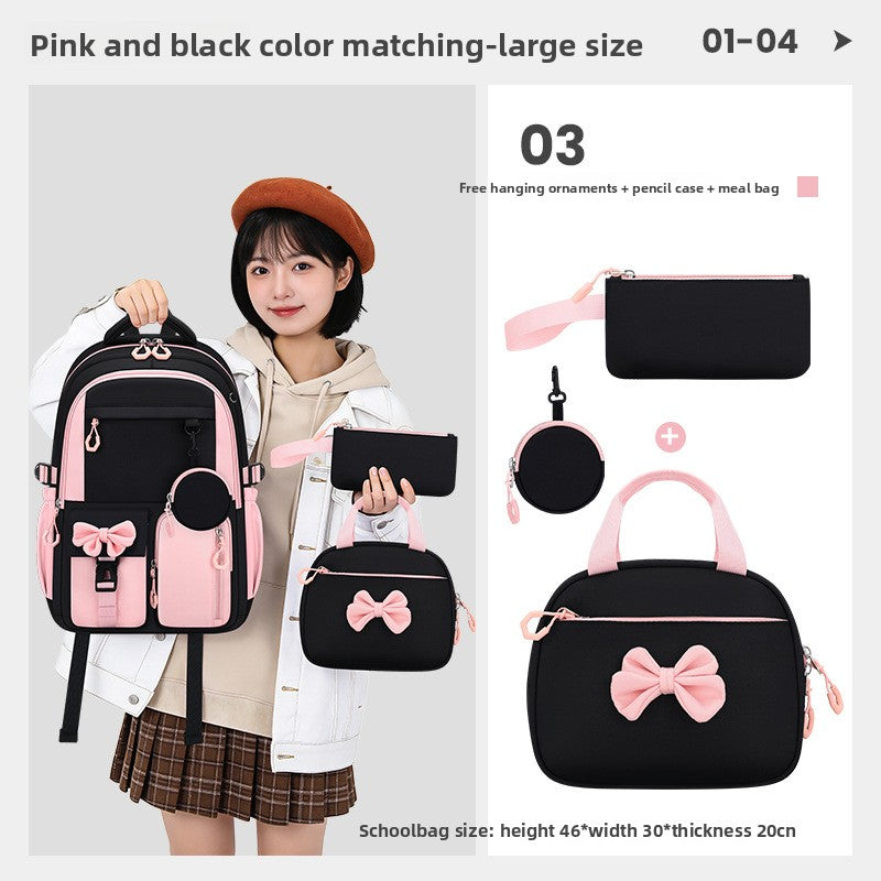 Sac à dos d'école motif nœud papillon