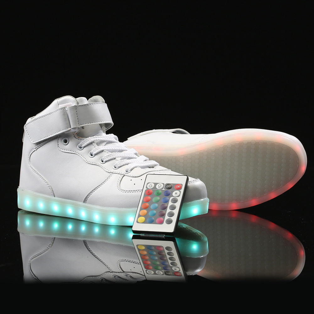 Chaussures décontractées lumineuses à surface miroir et velcro