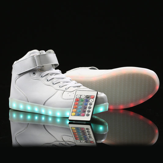 Chaussures décontractées lumineuses à surface miroir et velcro