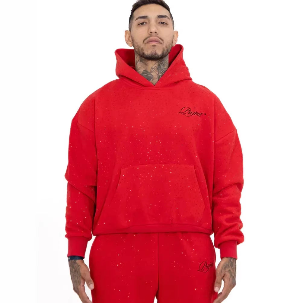 Ensemble sweat à capuche à strass étoilé