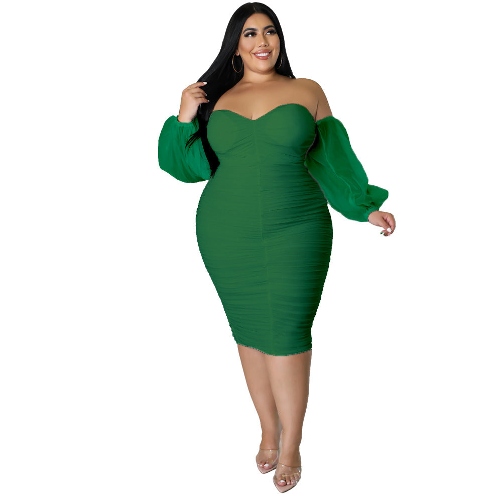 Robe plissée en maille pour femme