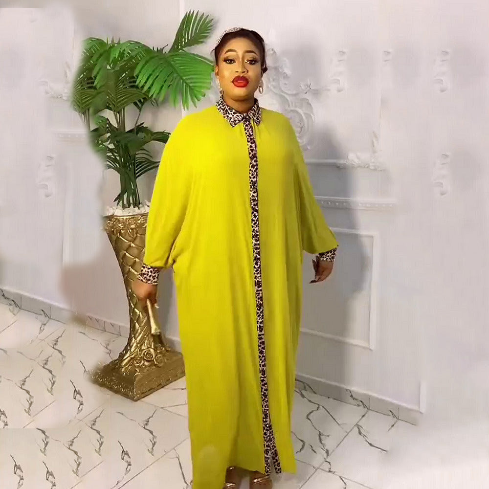Robe ample à imprimé léopard et strass