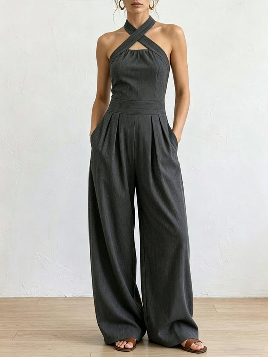 Combinaison sans manches à col halter