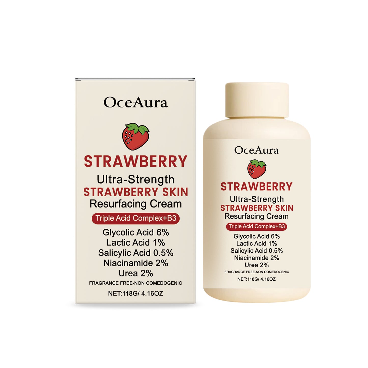 Crème hydratante pour la peau à la fraise