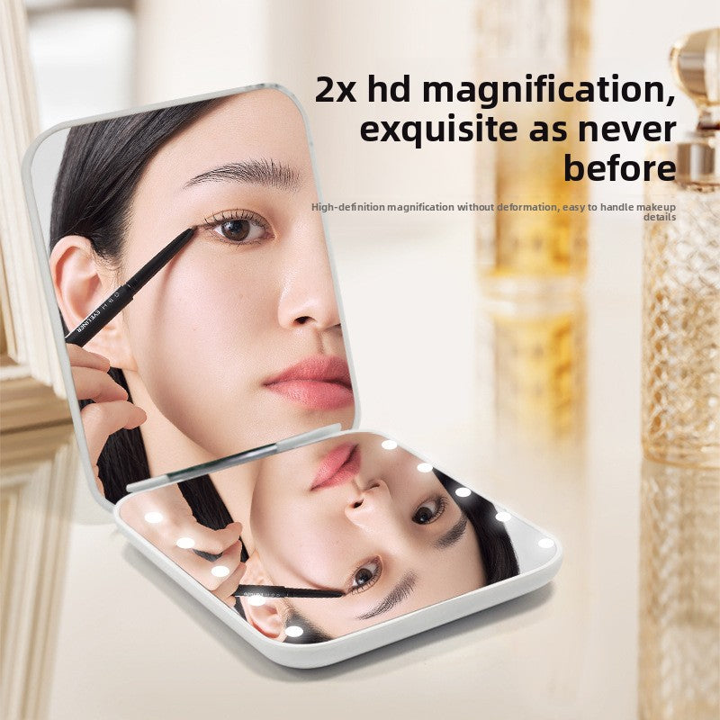 Miroir de poche pliable portable à LED avec lumiere