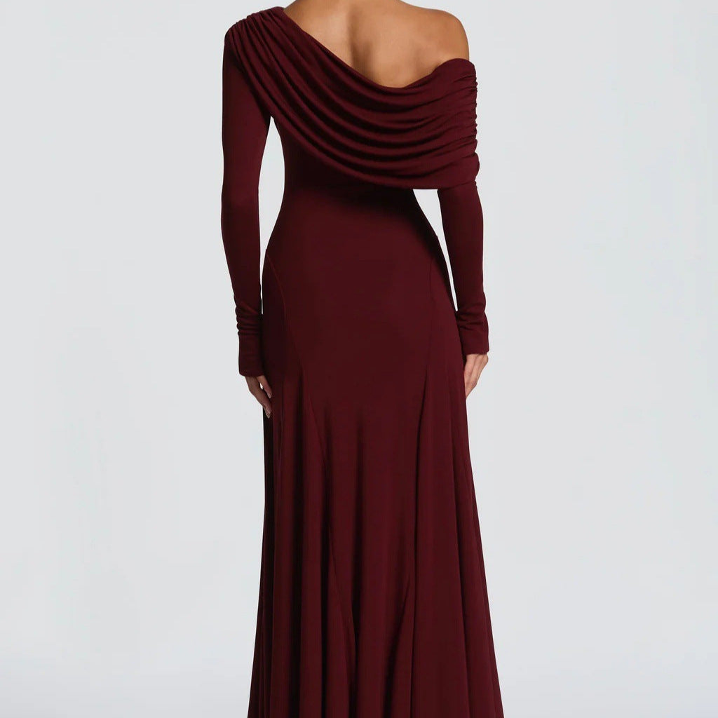 Robe de soirée élégante moulante à épaules dénudées