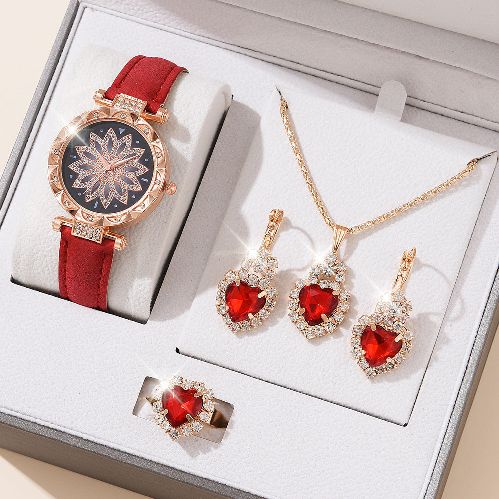 Montre pour femmes à la mode Ensemble Montre-bracelet décontractée à quartz