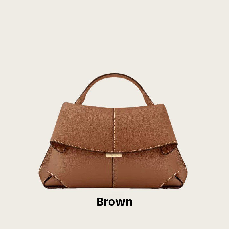 Sac bandoulière plissé en cuir véritable Polène Smile