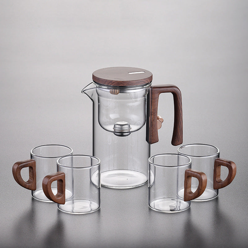 Théière en verre à séparation magnétique