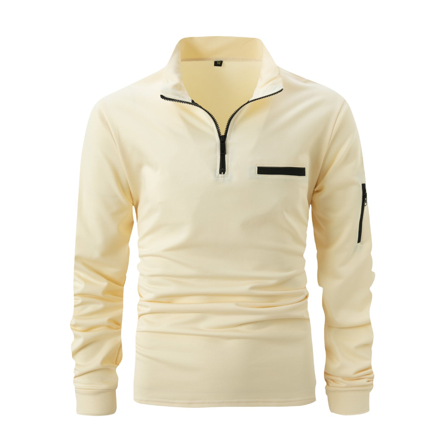 Polo homme à manches longues et fermeture éclair