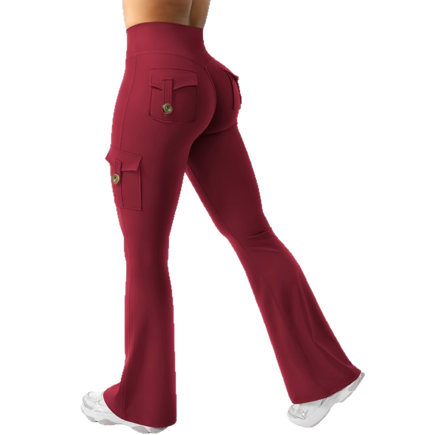 Leggings de sport évasés avec poches Pantalon de yoga taille haute