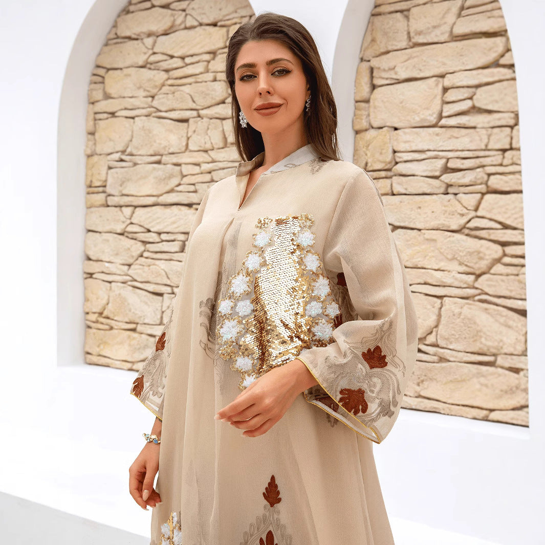 Abaya musulmane brodée