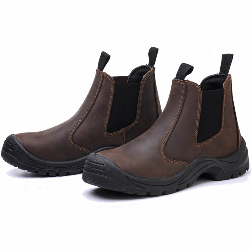 Bottes de sécurité pour hommes, en cuir de vachette anti-écrasement et anti-perforation