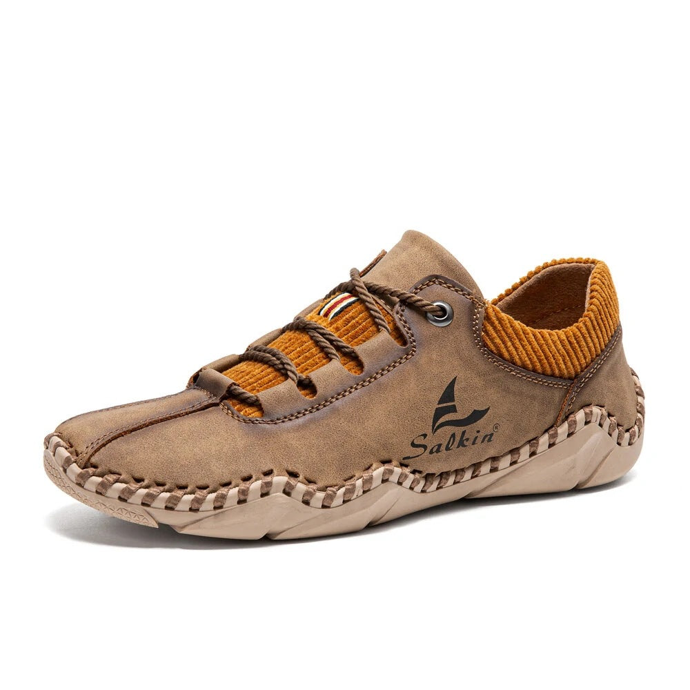 Chaussures décontractées en cuir à lacets pour hommes