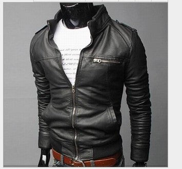 Veste de moto pour homme en cuir PU