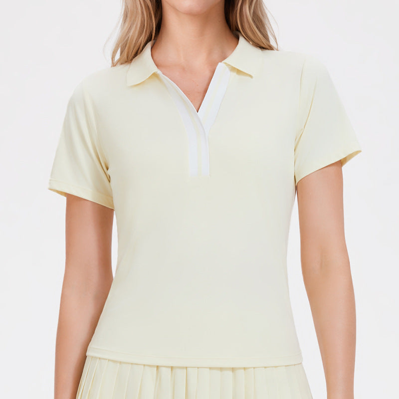 Polo à col pour femmes, respirant et à séchage rapide