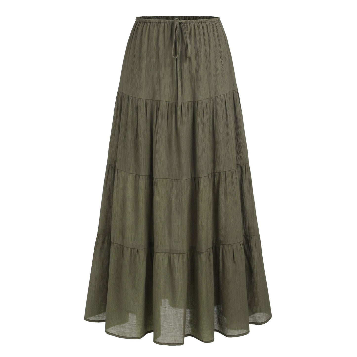 Jupe longue taille haute pour femmes avec dos lacé