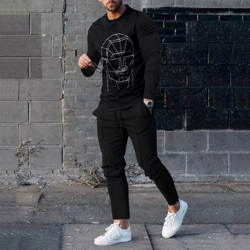 Ensemble pull et pantalon de survêtement décontracté pour homme, imprimé 3D
