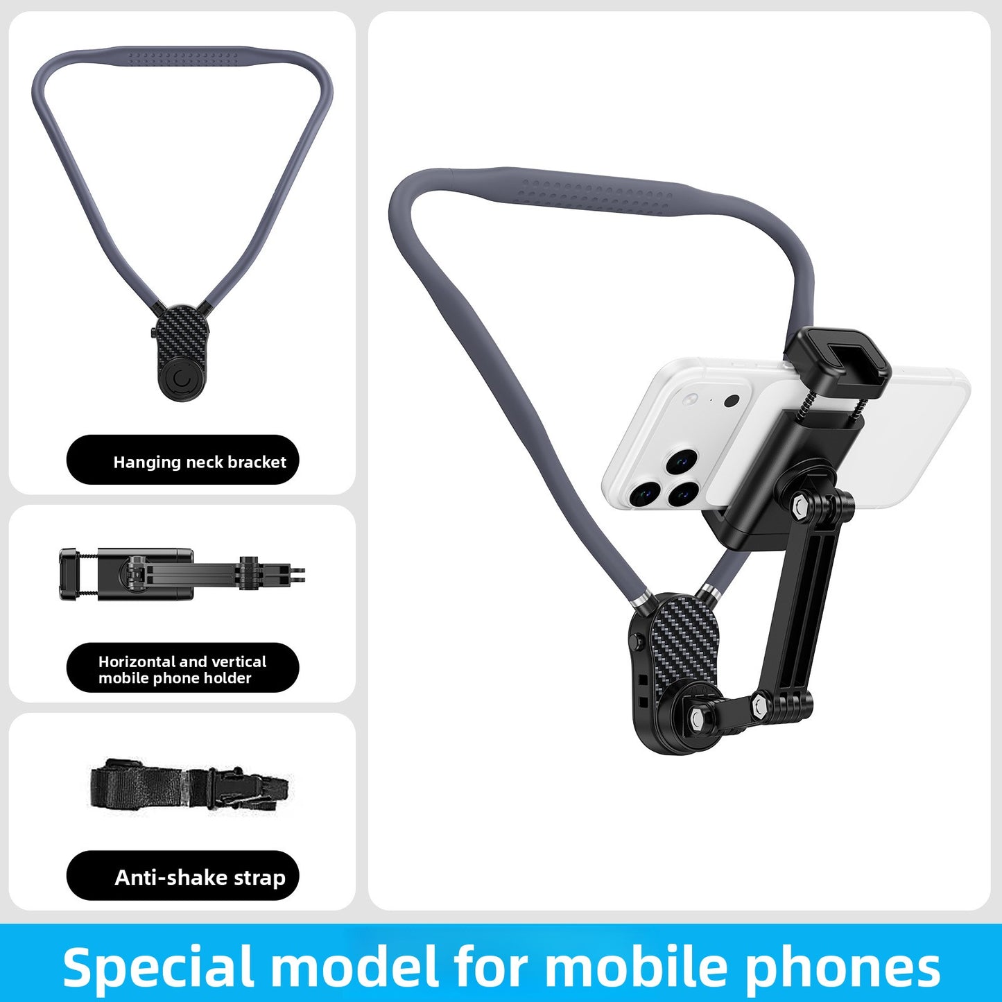 Support magnétique pour cou pour caméra d’action et téléphone