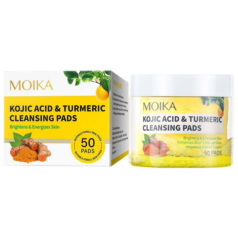 Disques de coton nettoyants à l'acide de curcuma