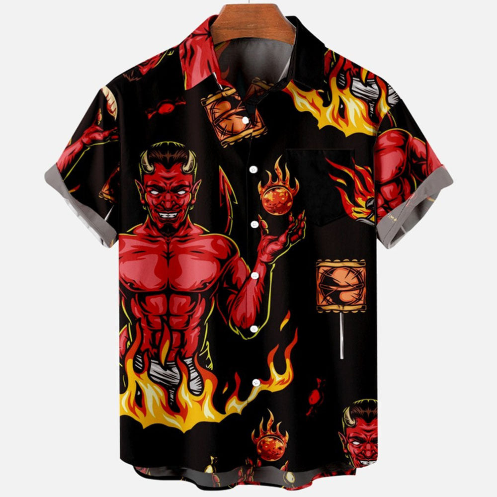 Chemise vintage pour homme à manches courtes