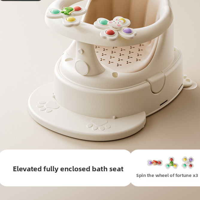 Chaise d'apprentissage pour le bain des nourrissons avec base antidérapante