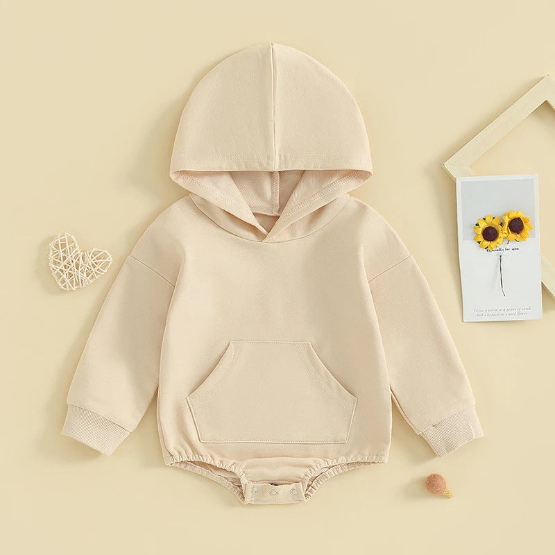 Combinaison à capuche pour bébé en coton doux