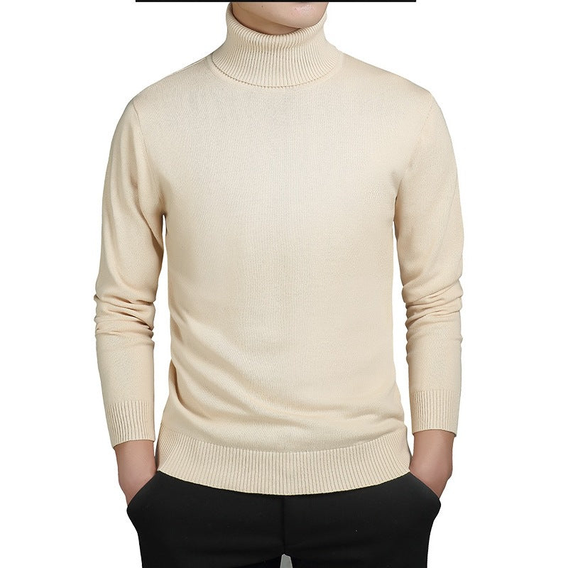 Pull à col roulé pour homme, coupe ajustée, modèle d'automne