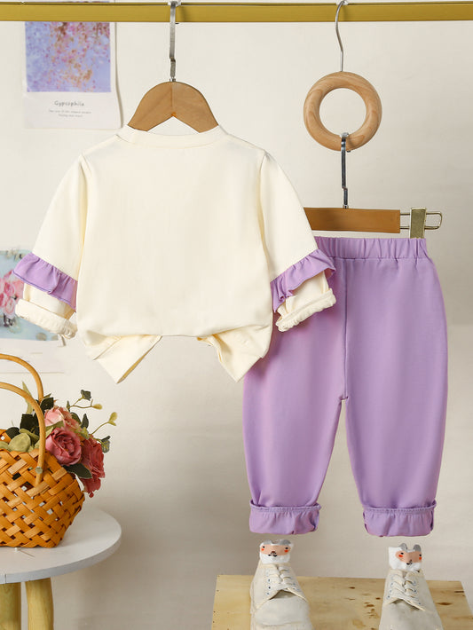 Pull à manches longues avec pantalon à motif floral