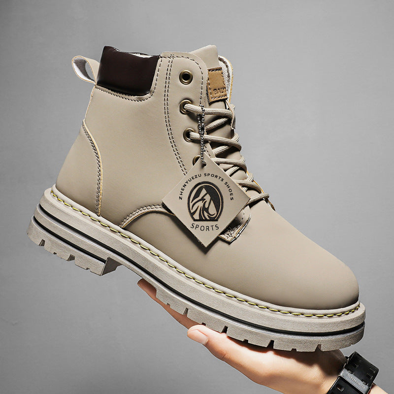 Bottes en cuir pour hommes décontractées et étanches
