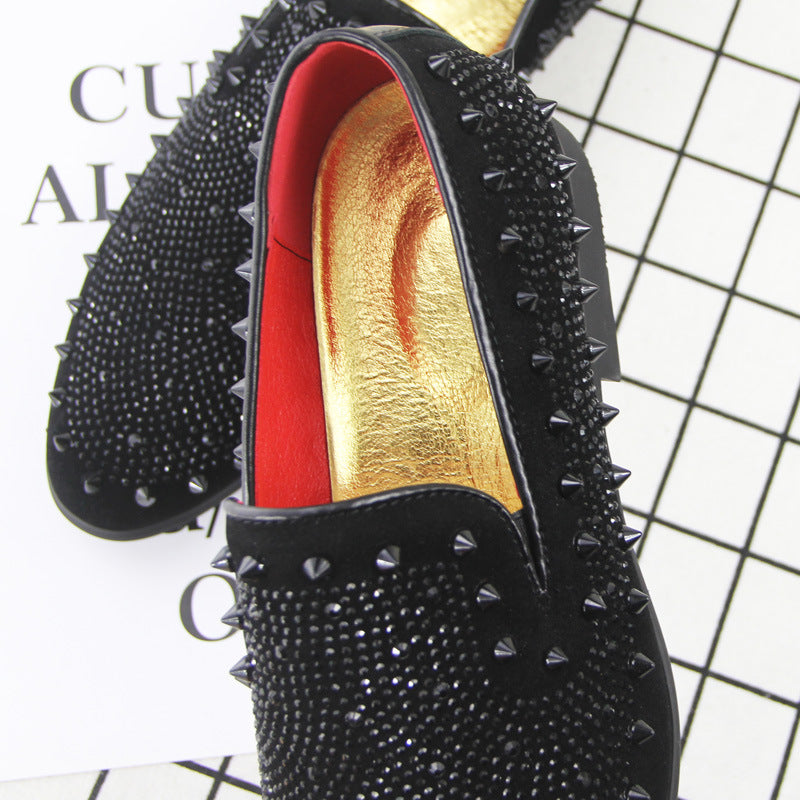 Mocassins à enfiler pour hommes ornés de strass