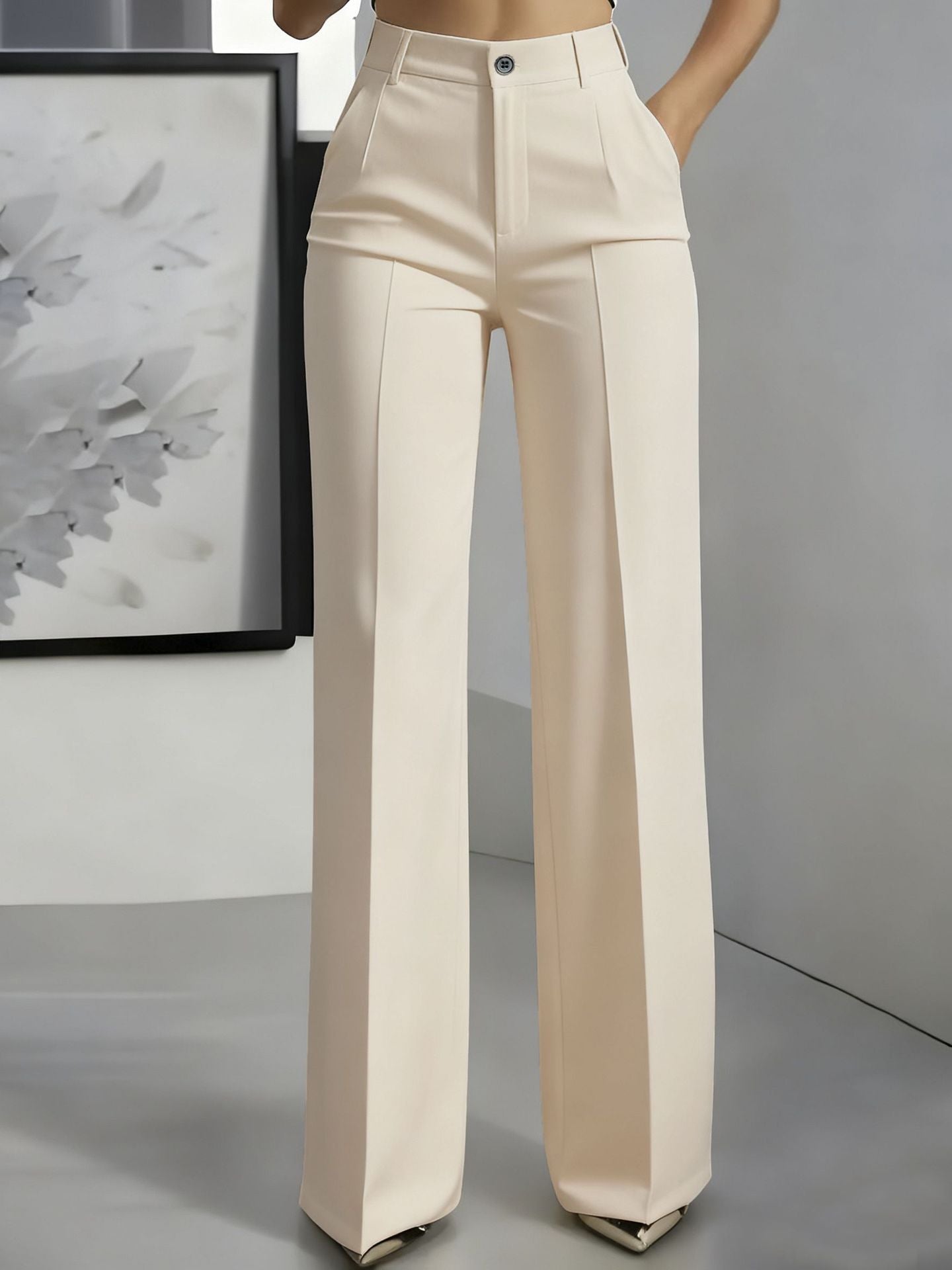 Pantalon droit taille haute