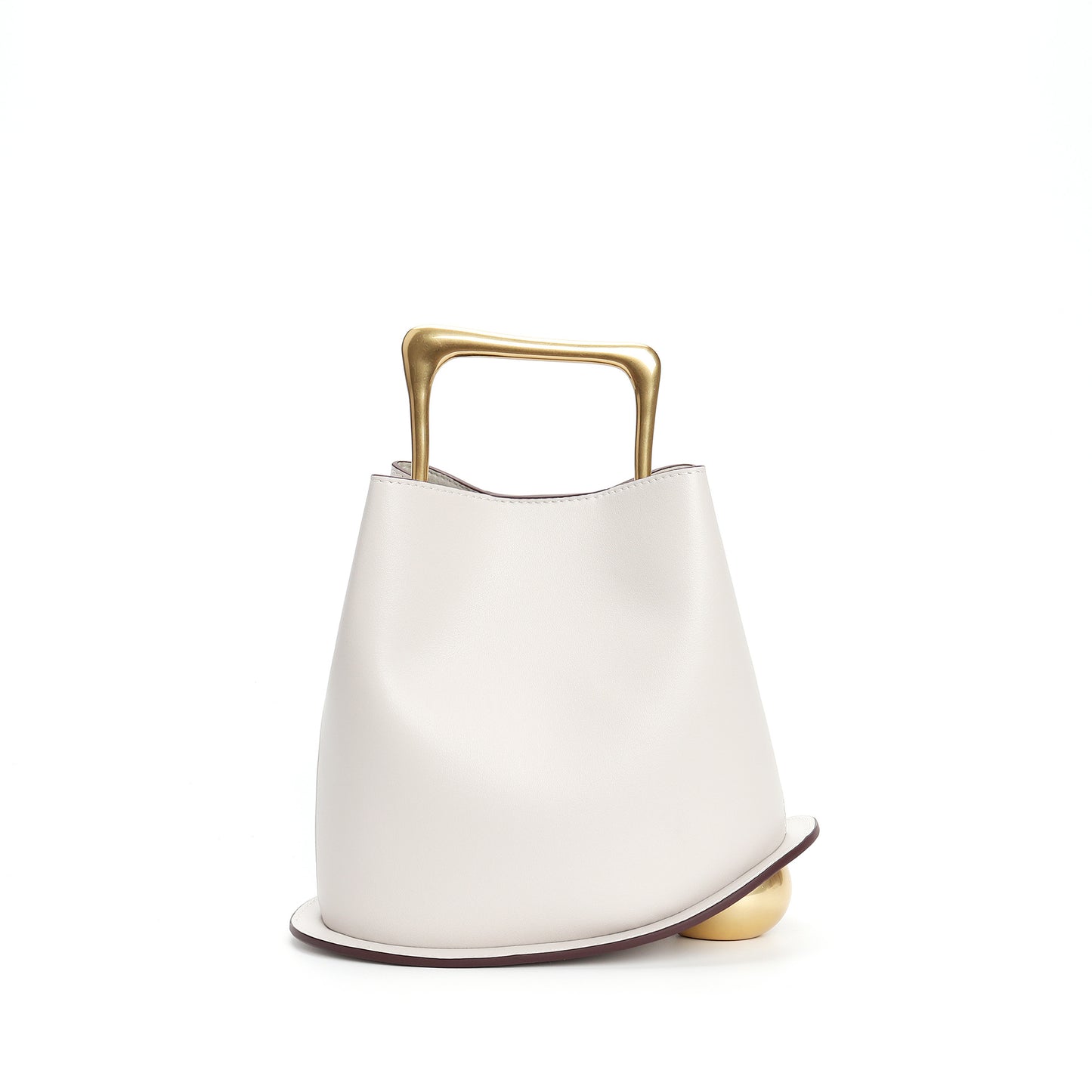 Sac seau en cuir véritable avec bandoulière réglable