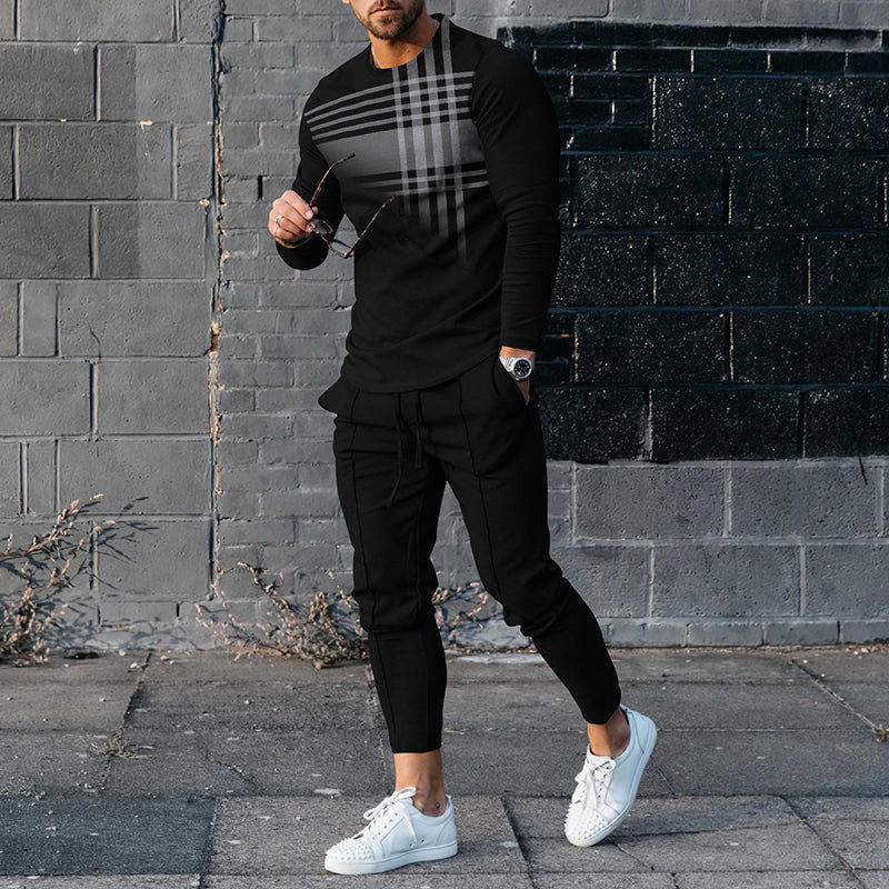 Ensemble pull et pantalon de survêtement décontracté pour homme, imprimé 3D