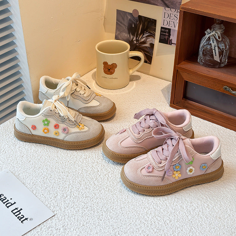 Baskets décontractées à fleurs pour filles
