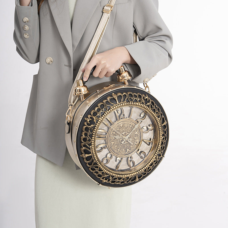 Sac à main au design d'horloge rétro