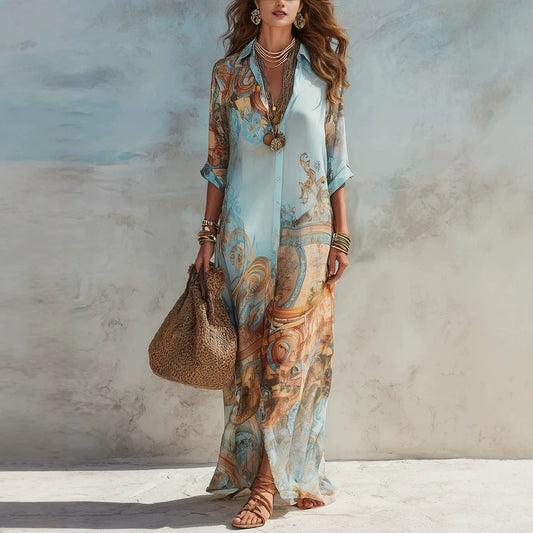 Robe fluide à imprimé rétro