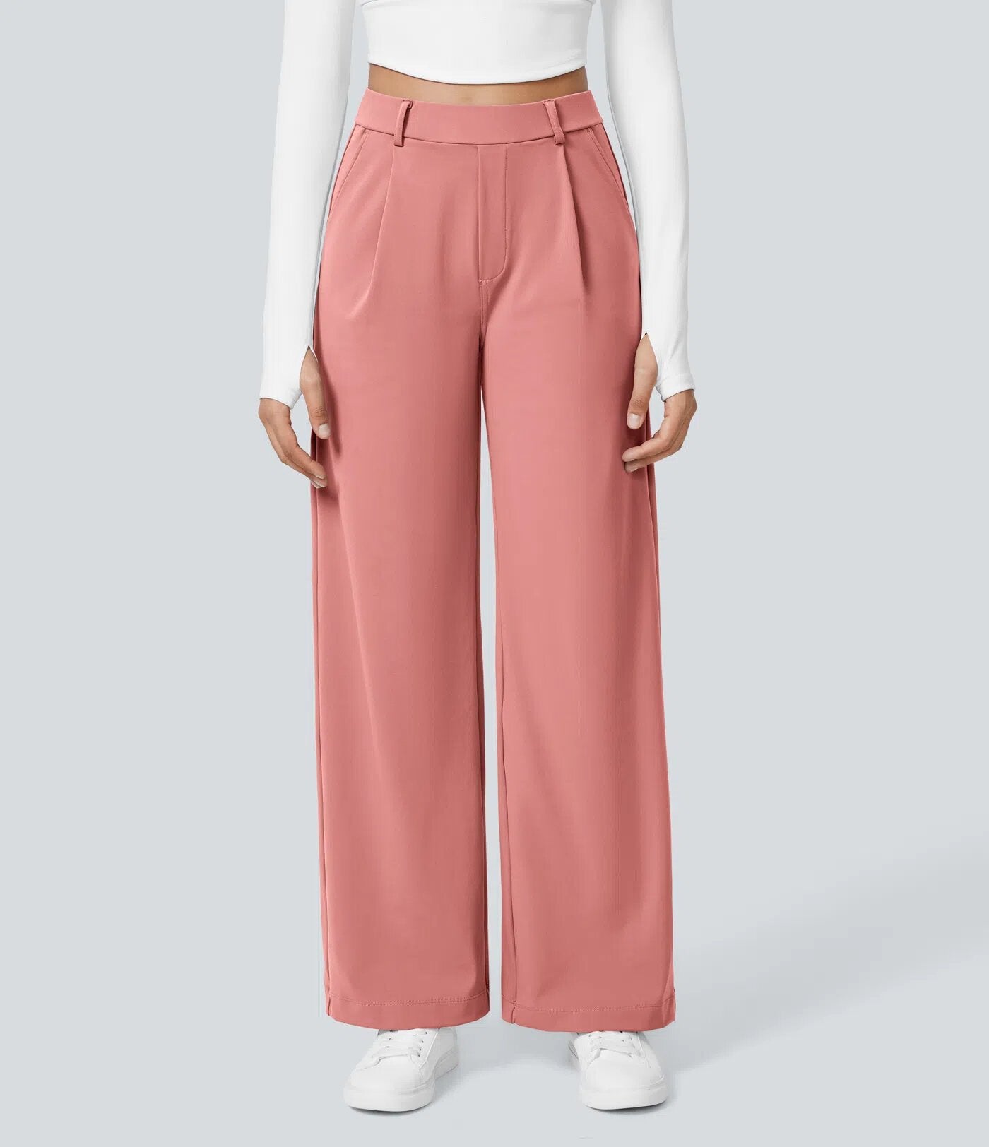 Pantalon droit taille haute pour femmes