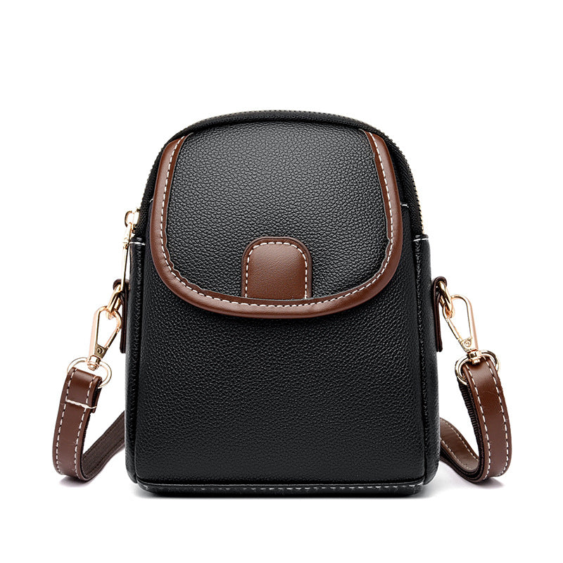 Sac bandoulière souple en cuir pour téléphone portable pour femme