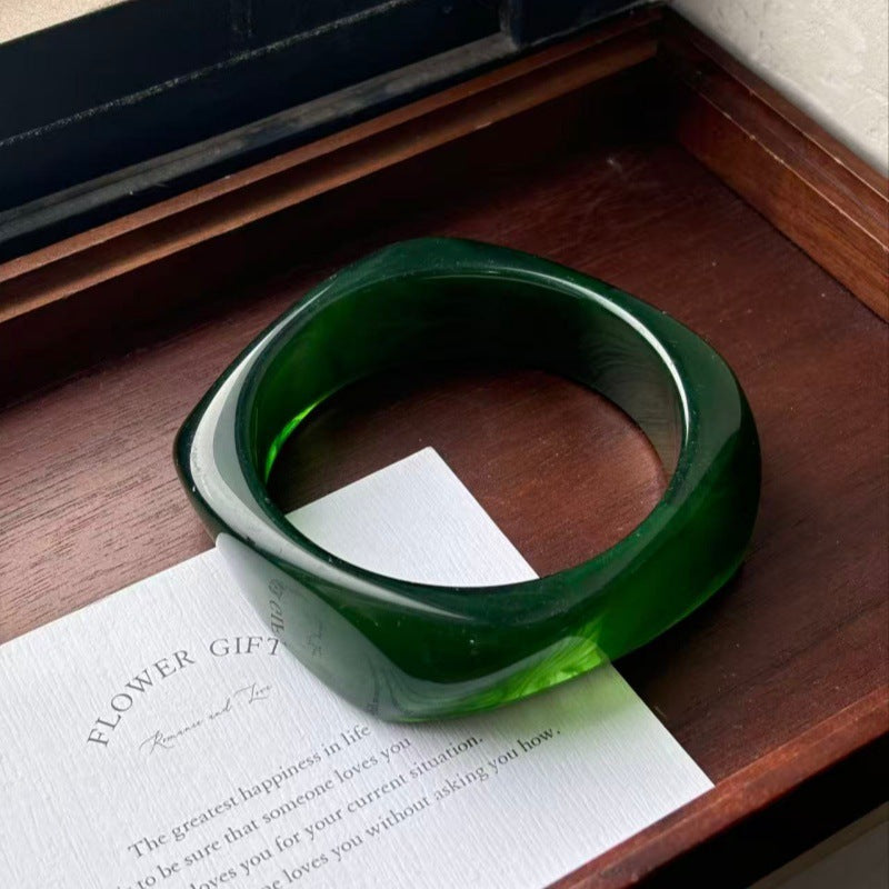 Bracelet géométrique irrégulier en résine pour femme